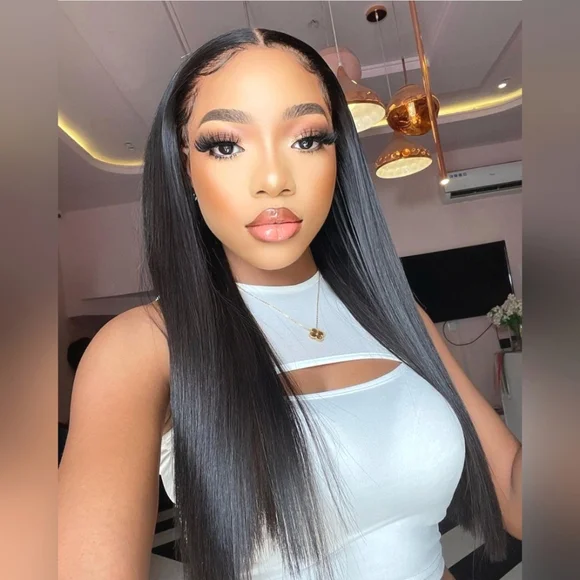 Straight 20 inches Hair 100% Human Hair Wig 13x4 HD Lace Front 150% Density - Picture 1 of 4